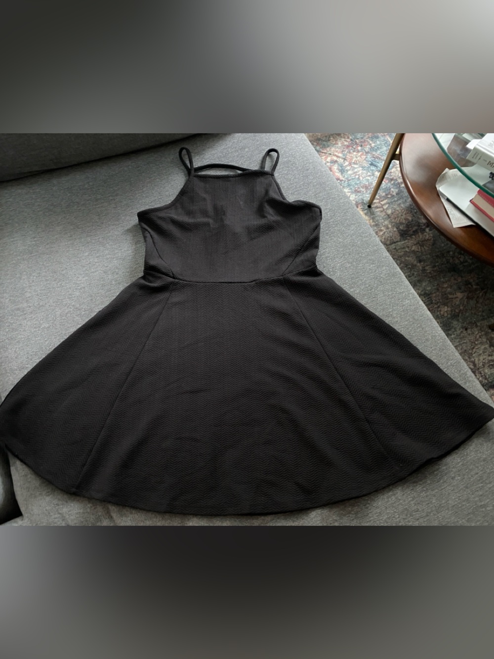 Black Sleeveless Fit-and-Flare Dress
